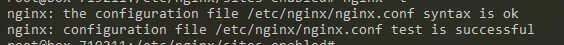 nginx syntax is ok